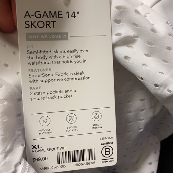 Athleta A-Game Skort 14" White - Picture 5 of 11